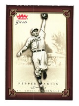 2004 Fleer Greats of the Game #9 Pepper Martin St. Louis Cardinals - £2.39 GBP