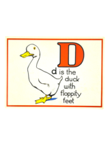 Cavallini Letter D Framable Nursery Art 1930s Repro Alphabet Flash Card ... - $8.90