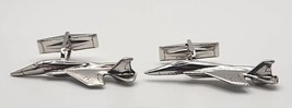 Vtg 1970&#39;s McDonnell Douglas F-15 Silver Tone Pewter Fighter Jet Cuff Links PB93 - £11.76 GBP