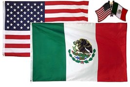 K&#39;s Novelties Wholesale Combo USA &amp; Mexico Country 3x5 3x5 Flag &amp; Lapel Pin - £10.17 GBP
