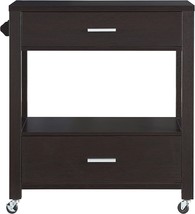 Iohomes Sterrling Contemporary 2-Drawer Wood Kitchen Cart, Cappuccino - $329.99