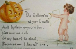 Halloween Postcard Cupid Angel Julia Woodworth 1913 Series 878 Vintage Fantasy - £25.60 GBP