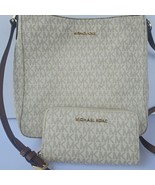 Michael Kors Purse And Wallet Set Coated Canvas Textile Messenger Crossbody - $95.02 CAD