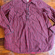J. Jill Women's Plaid Flannel Button-Up Top Red Size M - $17.82
