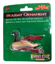 River&#39;s Edge Canadian Goose Hanging Ornament Holiday Merry Christmas Ceramic - £9.63 GBP