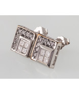 14k White Gold Diamond Plaque Stud Earrings w/ Butterfly Backs TDW = .80 ct - $11,903.45 MXN