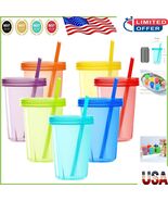 Durable Reusable 11 oz Kids Cups with Assorted Lids and Straws - Eco-Fri... - $590.63 MXN