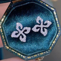 Design Earrings Goddess Exquisite Full Diamond Flower Earrings Super Fairy Flowe - £7.91 GBP