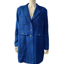 Chico&#39;s Baroque Blue Modern Textured Long Sleeve Jacket Fits Size 16, NWT - £29.67 GBP