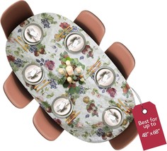 Covers For The Home Deluxe Elastic Edged Flannel Backed Vinyl Fitted Tab... - $39.93