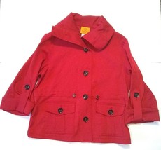 Ruby Rd. Roll Tab Sleeve Jacket/Blazer Large Button Front Red Womens 4 P... - £7.89 GBP