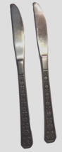 Dinner Butter Knife 2 Count Regal Floral Handle Stainless Korea 8.75&quot; long - $11.52