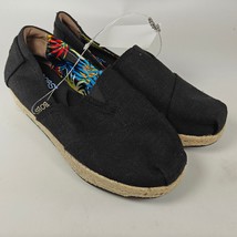 SKECHERS Bobs High Jinx Womens Size 8 Shoe Black Canvas Slip On 34101 Wedge - £12.50 GBP