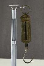 Vintage Metal &amp; Brass 26 Lb Pocket Balance Hook Weight Scale Made In Germany - £11.32 GBP