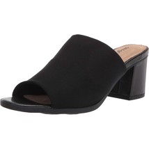 Easy Street Women Slip On Open Toe Mule Heel Carmella Size US 6.5M Black Stretch - £33.29 GBP