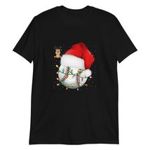 Santa Sports Christmas Baseball Player T-Shirt Black - £14.49 GBP+