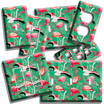 Pink Flamingos Tropical Palms Light Switch Outlet Wall Plate Room Home Art Decor - £9.61 GBP+