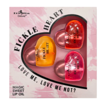 Italia Deluxe Fickle Heart 3-Piece Lip Oil Set - Color Changing to skin pH Level - £3.91 GBP