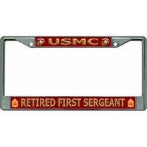 marine corps retired first sergeant military seal lchrome license plate frame - £23.42 GBP