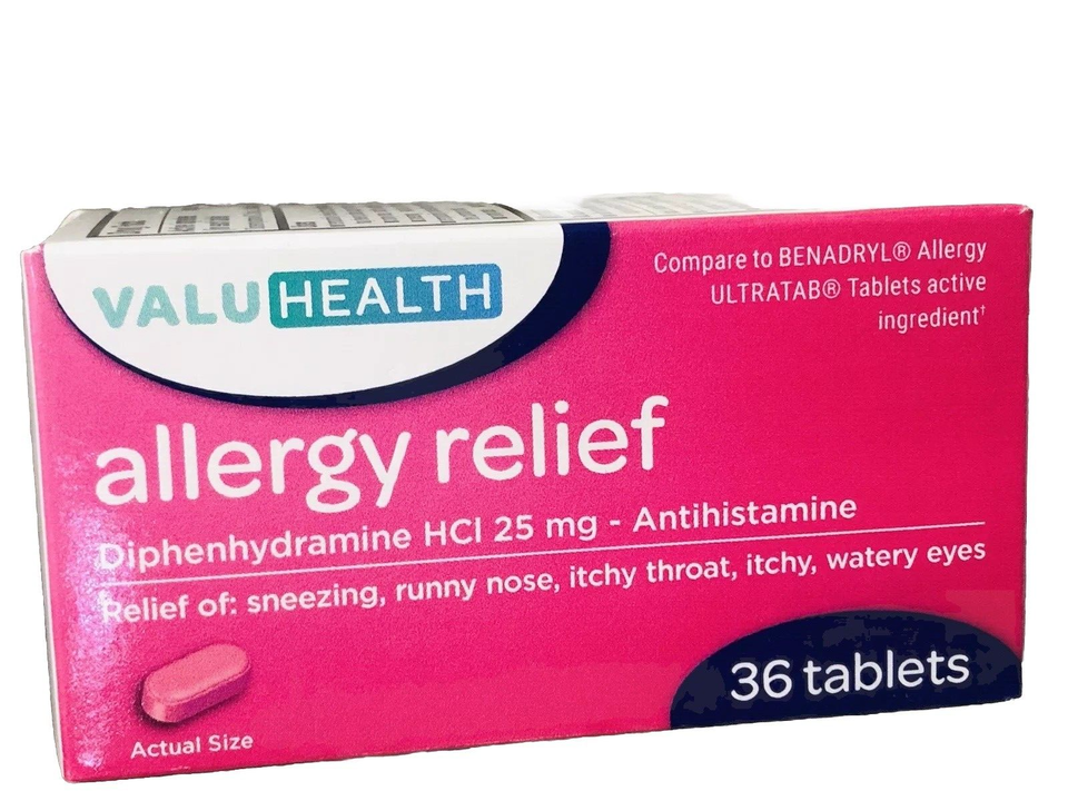ShipN24hours. New-Value Health Allergy Realief 25 mg Tablet. 36 Tablets. - $6.81