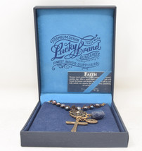 Lucky Brand Statement Necklace New In Box Cross Multi Charm With Pearls - £28.48 GBP