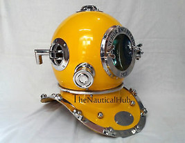 Replica casco subacquea giallo vintage Us Navy Anchor Engineering Divers - £122.56 GBP