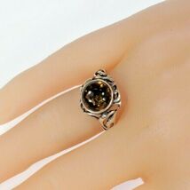 Vintage Ladies Amber Sterling Silver Ring Size 8.50 - $155.26