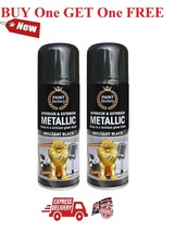 Metallic Brilliant Black Spray Paint Interior &amp; Exterior Spray Aerosol Can 200ml - £5.44 GBP