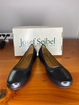 Josef Seibel Womens Pippa Ballet Flats Size 7 / 38 Black Leather padded insole - $56.10