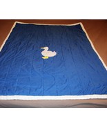 Vintage Duck Blue and Yellow Quilted Baby Blanket - £15.46 GBP