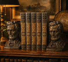 Vintage Abraham Lincoln Bust Bookends – Heavy Metal Presidential Americana - $146.02
