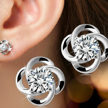 Temperament Earrings Hollow Flower-Shaped Earrings Ladies&#39; Round Face Thin-Looki - £7.98 GBP