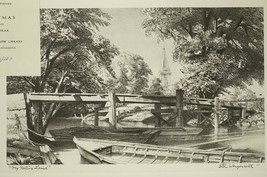 Vintage Art Talio Crome Etching Stow Wengenroth MY NATIVE LAND Wooden Bridge - £23.47 GBP