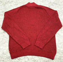 Izod Mens Sweater Size XXL Red 1/4 Zip Pullover Rib Mock Neck Long Sleeve Cotton - £12.60 GBP