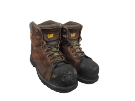 CATERPILLAR Men’s 6&quot; Control WP Composite Toe Work Boots P720204 Brown Size 9W - £44.68 GBP