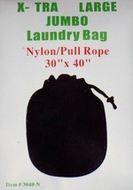 Black 30&quot; by 40&quot; X-TRA Jumbo Laundry Bag Drawstring Nylon - £4.69 GBP