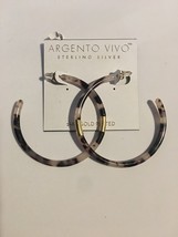 Argento Vivo Hoops 14K Gold Plated Sterling Silver Faux Tortoise Shell W... - $1,088.72 MXN