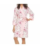Flora Nikrooz ~ Ladies&#39; Wrap Robe ~ WHITE w/Pink Floral Design ~ Size La... - $42.10 CAD