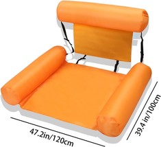 Adults Inflatable Water Pool Float with Headrest Orange - £9.11 GBP