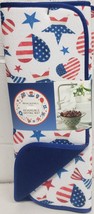 Reversible Dish Drying Mat(16x19&quot;)PATRIOTIC,US FLAG SHAPES,HEARTS,STARS,... - £13.19 GBP