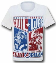 New Rare Marvel Captain America Civil War Join A Side Men&#39;s Xl T-Shirt Iron Man - £7.46 GBP