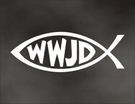 WWJD JESUS FISH decal what would Jesus do religious Christian Catholic sticker - $9.93