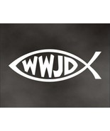 WWJD JESUS FISH decal what would Jesus do religious Christian Catholic s... - $9.93