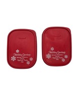 1985 Tupperware Red Holiday Greetings Christmas Bowls 1793-1 Vintage Lot 2 - $14.85