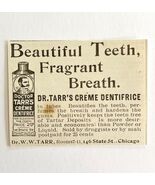 Dr Tarr Creme Dentrifice Toothpaste 1894 Advertisement Victorian #2 ADBN1ww - $366.69 MXN