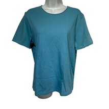 cos blue short sleeve raw hem T shirt Blouse - $18.77