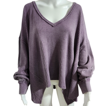 NWT Free People sz XL Coraline Thermal Top Shirt in Potent Purple - £36.21 GBP