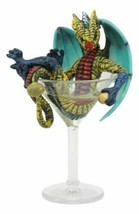 Drunken Martini Spirit Dragon Statue Medieval Renaissance Fantasy Decor Figurine - £32.16 GBP