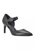 New Calvin Klein Black Leather Mary Jane Pointy Pumps Size 8 M - £85.37 GBP