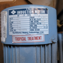 Sumitomo CNHM02-4115DA-B CYCLO DRIVE 3 Phase Induction Motor 1/4HP 377 N... - $593.01